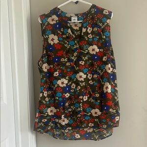Cabi Wild Flower Sleeveless Top - Size Large